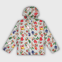 Ветровка с капюшоном женская Christmas Pattern, цвет: 3D-белый
