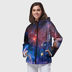 Ветровка с капюшоном женская Ошеломительный бескрайний космос, цвет: 3D-черный — фото 2
