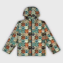 Ветровка с капюшоном женская Peace symbol pattern, цвет: 3D-черный