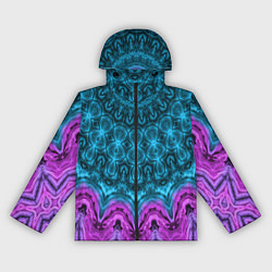 Женская ветровка Малиново-синий орнамент калейдоскоп