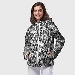 Ветровка с капюшоном женская Надпись готик, цвет: 3D-белый — фото 2