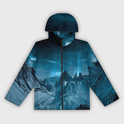 Ветровка с капюшоном женская Снежные горные вершины, цвет: 3D-черный