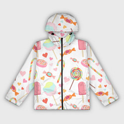 Ветровка с капюшоном женская Сладкий праздник, цвет: 3D-черный