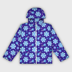 Женская ветровка Снежинки со звездами в синем небе