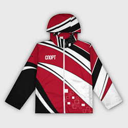 Женская ветровка Красно черная абстракция на белом спорт