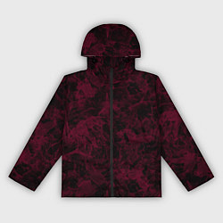 Женская ветровка Черный и бордовый мраморный узор