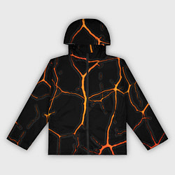 Ветровка с капюшоном женская Оранжевые трещины, цвет: 3D-черный