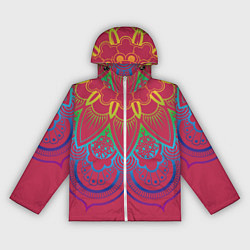 Ветровка с капюшоном женская Viva magenta mandala, цвет: 3D-белый
