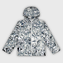 Ветровка с капюшоном женская Сверкающие кристаллы серебра, цвет: 3D-белый