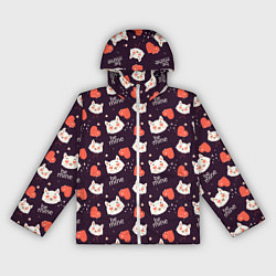 Женская ветровка Паттерн котика на темном фоне