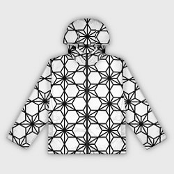 Женская ветровка Чёрно-белый абстрактный паттерн из звёзд