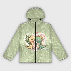 Ветровка с капюшоном женская Мистер Влюбленный динозавр, цвет: 3D-черный