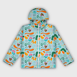 Ветровка с капюшоном женская Geometric pattern, цвет: 3D-белый