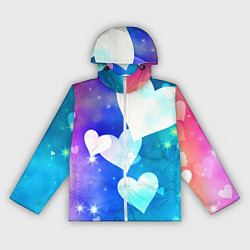 Ветровка с капюшоном женская Dreamy Hearts Multicolor, цвет: 3D-белый