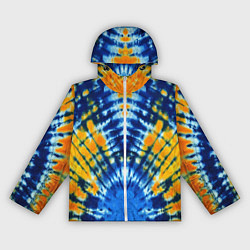 Ветровка с капюшоном женская Tie dye стиль хиппи, цвет: 3D-белый