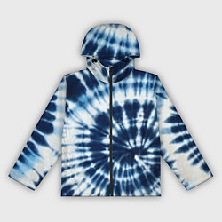 Женская ветровка Эффект тай дай - размытый синий узор