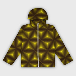 Ветровка с капюшоном женская Желтые треугольники, цвет: 3D-белый