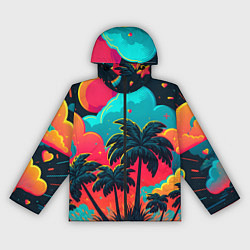 Женская ветровка Неоновые пальмы на закате