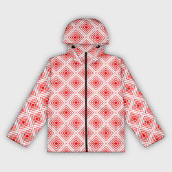 Женская ветровка Красный ромбический паттерн