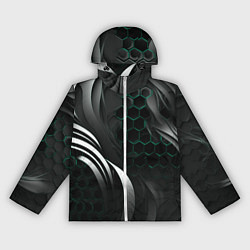 Женская ветровка Объемные бирюзовые плиты и черные линии