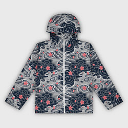 Женская ветровка Цветы и волны