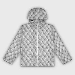 Женская ветровка Крупный белый вязаный узор