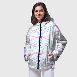 Ветровка с капюшоном женская Путанка, цвет: 3D-черный — фото 2