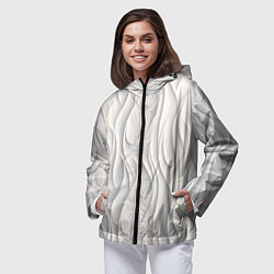 Ветровка с капюшоном женская Рельефная стена, цвет: 3D-черный — фото 2