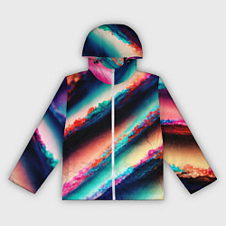 Ветровка с капюшоном женская Абстрактный след, цвет: 3D-белый