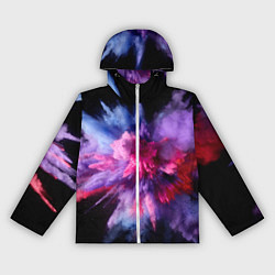 Ветровка с капюшоном женская Фиолетовый с белым паттерн, цвет: 3D-белый