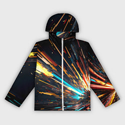 Ветровка с капюшоном женская Кубический взрыв, цвет: 3D-белый