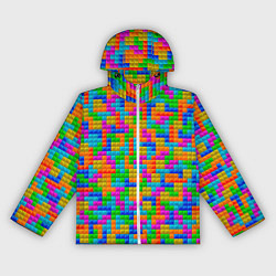 Ветровка с капюшоном женская Крупные блоки Тетрис, цвет: 3D-белый