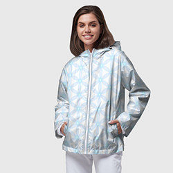 Ветровка с капюшоном женская Ясна3 - Цветок жизни светлый, цвет: 3D-белый — фото 2