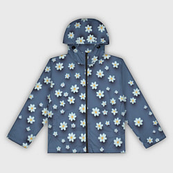 Ветровка с капюшоном женская Ромашки объемные, цвет: 3D-черный