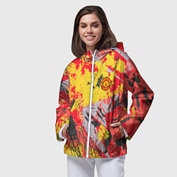 Ветровка с капюшоном женская ФК Манчестер Юнайтед команда, цвет: 3D-белый — фото 2