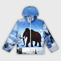Ветровка с капюшоном женская Мамонт ледникового периода, цвет: 3D-белый