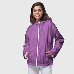 Ветровка с капюшоном женская Текстура сиреневый, цвет: 3D-белый — фото 2