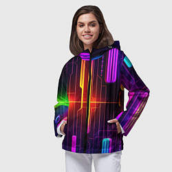 Ветровка с капюшоном женская Неонка, цвет: 3D-черный — фото 2