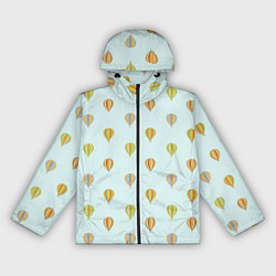 Ветровка с капюшоном женская Полёт на шаре, цвет: 3D-черный