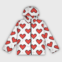 Ветровка с капюшоном женская Pixel heart, цвет: 3D-черный