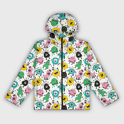 Ветровка с капюшоном женская Весёлые монстры, цвет: 3D-черный