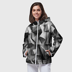 Ветровка с капюшоном женская Белокаменный паттерн, цвет: 3D-белый — фото 2
