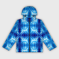 Ветровка с капюшоном женская Ярко-синий светящийся узор, цвет: 3D-черный