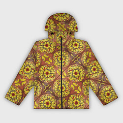 Женская ветровка Желто-красные цветочки