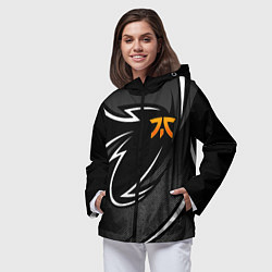 Ветровка с капюшоном женская Fnatic - white line, цвет: 3D-черный — фото 2