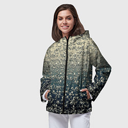 Ветровка с капюшоном женская Абстракция хлопья градиент, цвет: 3D-черный — фото 2