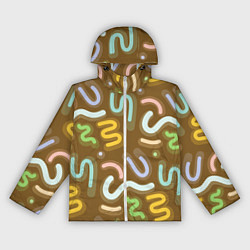 Ветровка с капюшоном женская Brown abstraction, цвет: 3D-белый