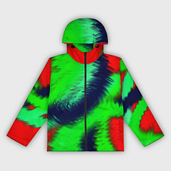 Женская ветровка Красно-зеленый абстрактный узор