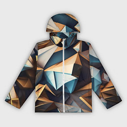 Ветровка с капюшоном женская Геометрический принт от нейросети, цвет: 3D-белый