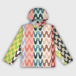 Ветровка с капюшоном женская Волночки, цвет: 3D-белый